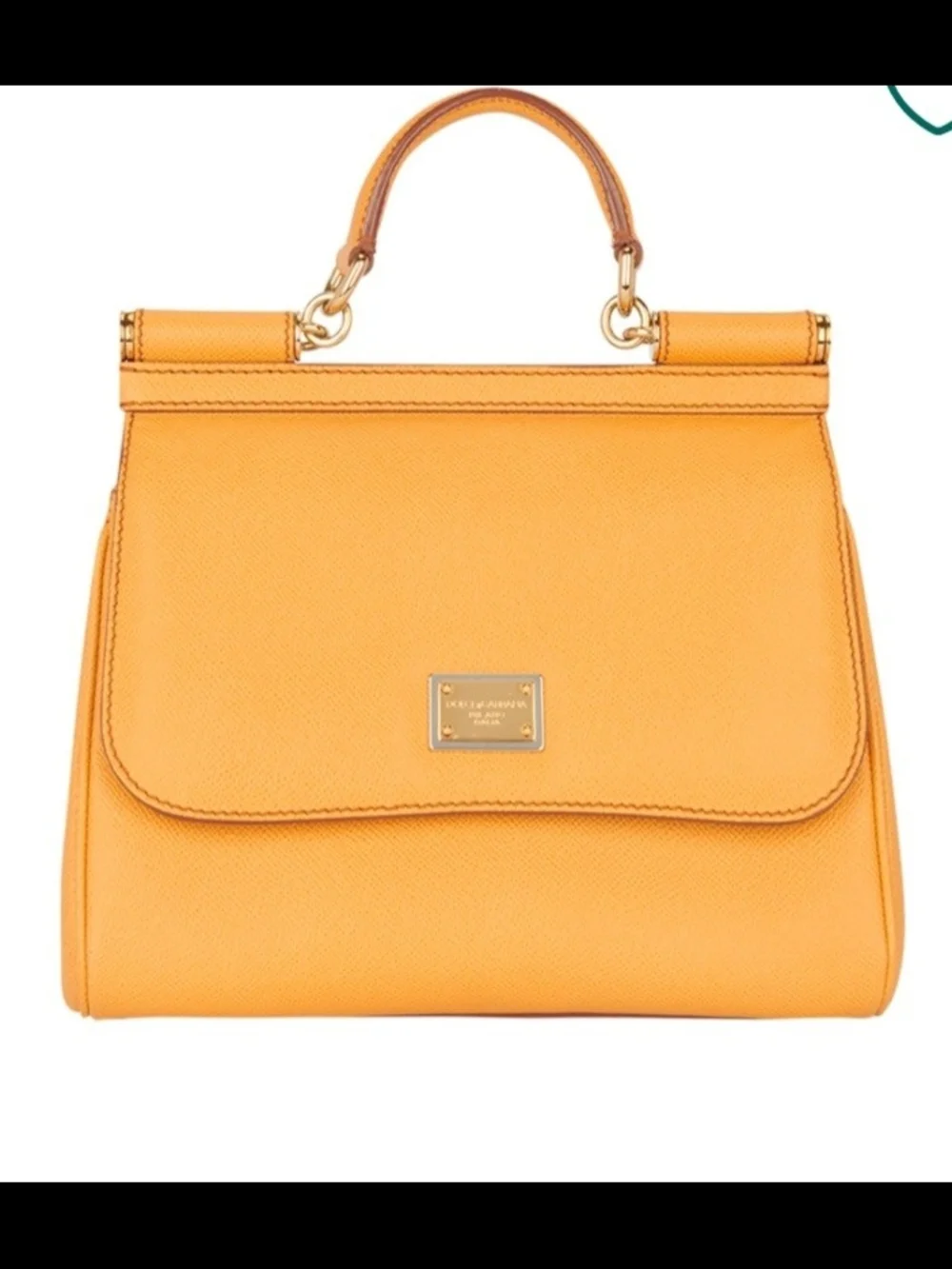 Dolce & Gabbana Sicily Large  Leather Top-Handle Satchel In Yellow Mustard